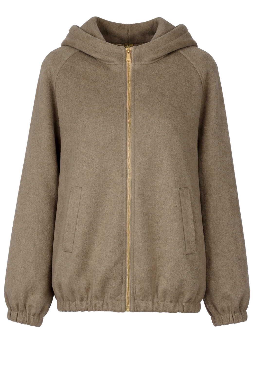 GIACCA CON CAPPUCCIO,4 TG,50%WO 50%PL,MADE IN PRC       - BEIGE